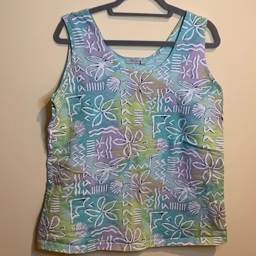 Fresh produce coastal vibes tank top size large